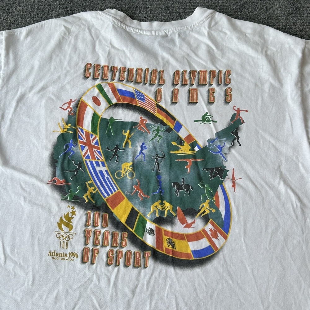Olympics Shirt Men Extra Large 96 Atlanta 100th Vintage Hanes Single Stitch